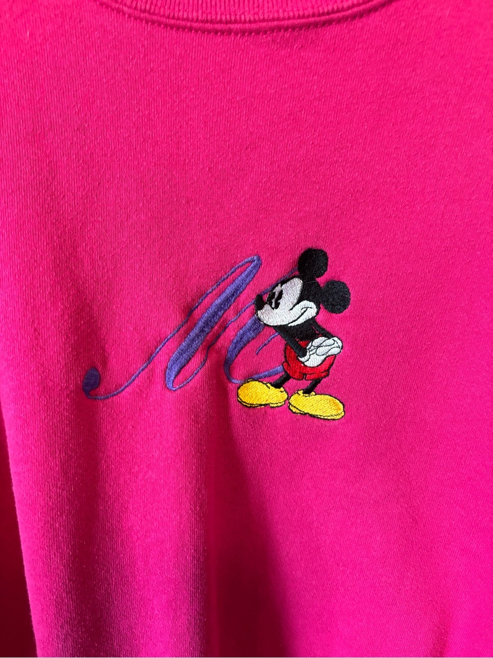 Vintage Mickey & Co Hot Pink Embroidered Sweatshirt | Large - Picture 4 of 6